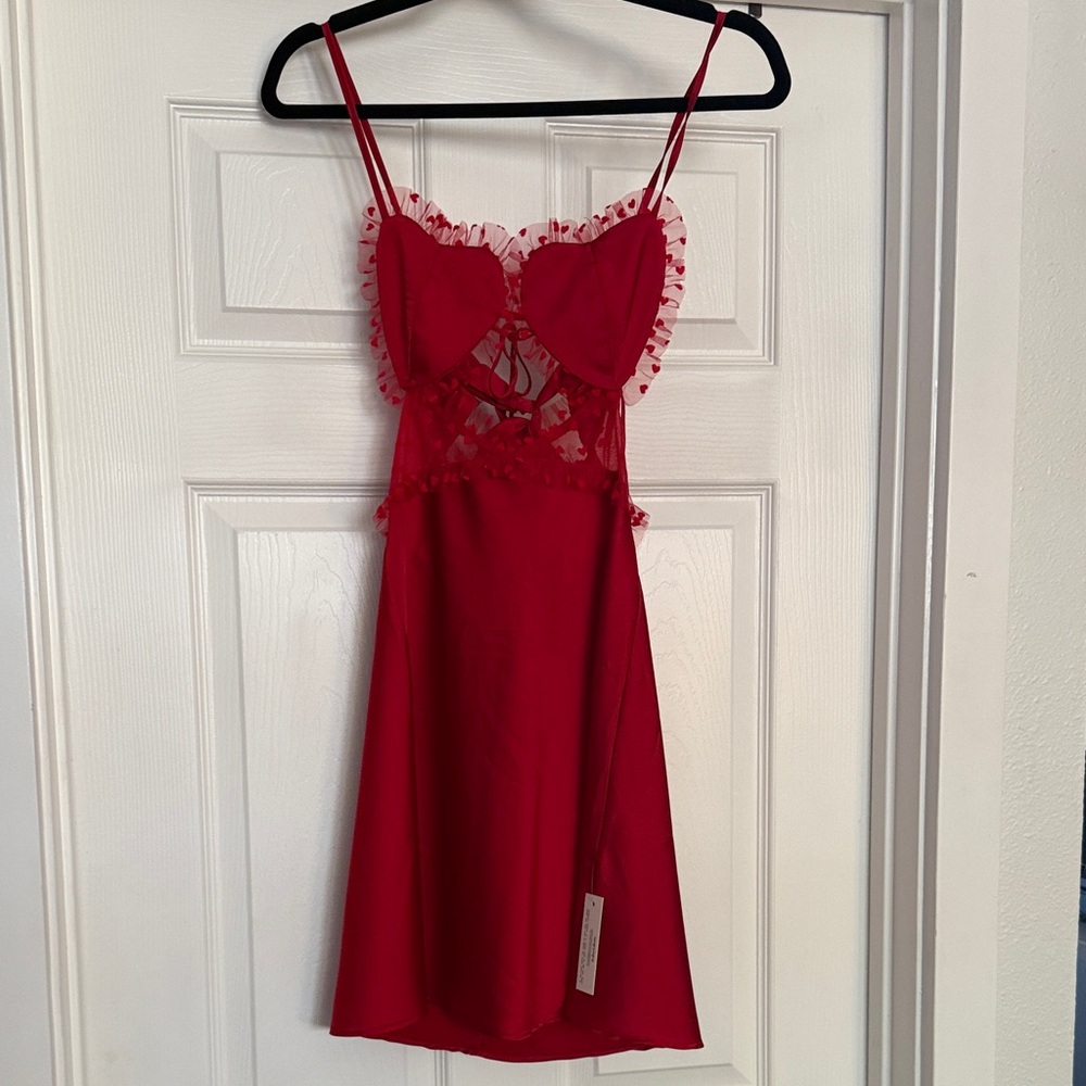 For Love And Lemons Scarlet Heart Lace Dress